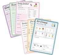 FENGHERUIA 6 Pack Playtime Notepads, Doctor’s Report Grocery List Restaurant Guest Checklist Notepads, Imaginative Role Play,40 Sheets/Pack