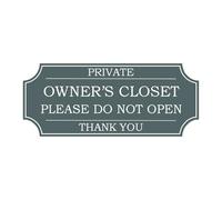 FENGHERUIA Do Not Open Owner's Closet Sign 2.5x6 Inch Modern Style Restricted Access Signs (10 Pcs)