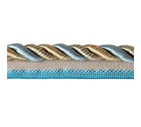 Fenghuangwu 13 Yard Handmade Cord Trim,1Cm/0.39Inch Diameter Twisted Trim Cord Rope for DIY,Home Décor,Upholstery,Curtain Tieback-Blue