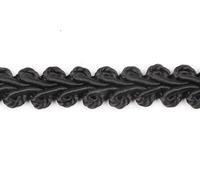 Fenghuangwu Braid Trim 1/2 inch 13.6 Yards French Gimp Basic Sewing Polyester DIY Crafts Costume Home Decorative (Black)