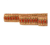 Fenghuangwu Braid Trim 6.5 Yard Polyester Woven Gimp Braid Trim 2.8 cm/1.1 inch Diameter Decorative Fabric Trim for Sewing and Crafting (Orange)