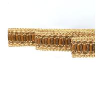 Fenghuangwu Braid Trim 6.5 Yard Polyester Woven Gimp Braid Trim 2.8 cm/1.1 inch Diameter Decorative Fabric Trim for Sewing and Crafting (Light Coffee)