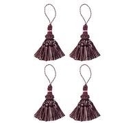 Fenghuangwu Set of 4 Elegant Polyester Tassel Colorful Craft Tassels Charms Key Tassel DIY Accessories for Curtain and Home Decor (Purple)