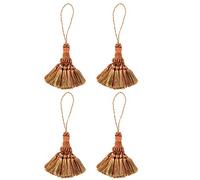 Fenghuangwu Set of 4 Elegant Polyester Tassel Colorful Craft Tassels Charms Key Tassel DIY Accessories for Curtain and Home Decor (Orange)