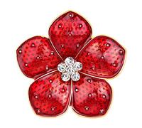 FENGJI Poppy Flower Brooches for Women Remembrance Poppies Badge Rhinestone Jewellery Brooch Pins Red