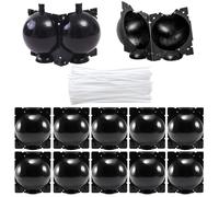 FENGJINGJIACHENG 12 Pack Propagation Rooting Ball with 100 Pcs Secure Locks Reusable High Pressure Propagation Root Ball Rooting Ball Grafting Tools for Trees Flowers (Black)