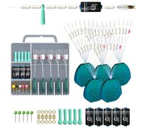 FENGJINGJIACHENG 5 piece set Rubbers Fishing Bobber Stopper 7 in 2 Fishing Floats Stops Small Black Oval Float Stops for Coarse Fishing Fishing Beads 0.1 to 0.16mm Line Stops Fishiing and Sinker (L)