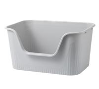 FENGJISUN Cat Litter Tray Cat Litter Box Cat Litter Basin, Open Top Pet Litter Tray, Kitten Toilet Anti Splashing Bedpan With High Side Kitty Litter Tray(Grey)