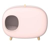 FENGJISUN Cat Litter Tray Cat Litter Box Cat Litter Box For Cat Enclosed Design Easy To Clea Easy Assembly And Large Space Cat Litter Box Kitty Litter Tray(Pink)