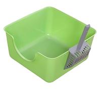FENGJISUN Cat Litter Tray Cat Litter Box Cat Litter Box Open Top Pet Litter Tray Cat Litter Container Pet Supplies High Sided Kitty Litter Pan Kitty Litter Tray(Grün)