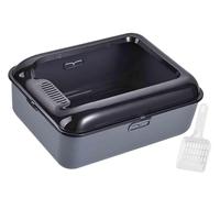 FENGJISUN Cat Litter Tray Cat Litter Box Cat Litter Box Open Top Pet Litter Tray Sturdy Kitten Potty Toilet Cat Sandbox Cat Litter Basin Kitty Litter Tray(Grey)