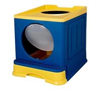 FENGJISUN Cat Litter Tray Cat Litter Box Cat Litter Box With Lid And Cat Litter Scoop Enclosed Top Entrance Anti-Splashing Cat Toilet For Cats Kitty Litter Tray(Blue)