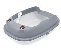 FENGJISUN Cat Litter Tray Cat Litter Box Cat Litter Box With Litter Scoop Anti-Splash Cat Toilet Removable Easy To Install And Easy To Clean Kitty Litter Tray(Grey,38x29x14 cm)