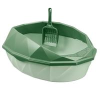 FENGJISUN Cat Litter Tray Cat Litter Box Cat Litter Container Kitty Litter Pan With Hollow Spoon Kitten Litter Tray For Pet Kitty Litter Tray(Grün)