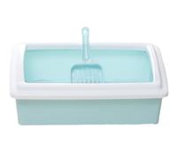 FENGJISUN Cat Litter Tray Cat Litter Box Cat Litter Tray Potty Pet Toilet Splashproof Open Top Cat Litter Box High Sides For Indoor Cats Kitty Litter Tray(Blue)