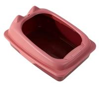 FENGJISUN Cat Litter Tray Cat Litter Box Comfortable Semi Closed Sturdy Kitten Potty Toilet Kitty Litter Pan For Indoor Cats Cats Kitty Litter Tray(Pink,30x40x20 cm)