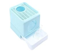 FENGJISUN Cat Litter Tray Cat Litter Box Entry Type Foldable Cat Litter Box With Lid And Cat Litter Scoop Drawer Type Large Litter Box For All Cats Kitty Litter Tray(Blue)