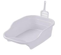 FENGJISUN Cat Litter Tray Cat Litter Box High Sided Cat Sand Box Container Kitten Litter Pan Portable Pet Litter Tray For Rabbits Puppy Cats Kitty Litter Tray(Grey)