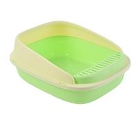 FENGJISUN Cat Litter Tray Cat Litter Box Kitten Litter Box,Open Cat Potty Pan With Scoop Foldable Shallow Cat Toilet Anti-Splashing Waterproof Kitty Litter Tray(Grün,32x39x15.5 cm)