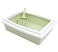 FENGJISUN Cat Litter Tray Cat Litter Box Kitten Potty Toilet Easy To Clean With Scoop, For All Kinds Of Cat Litter With High Side Cats Litter Pan Kitty Litter Tray(Grün)