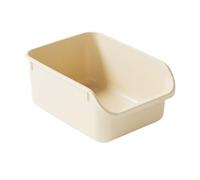 FENGJISUN Cat Litter Tray Cat Litter Box Kitten Toilet Pet Supplies High Sided Anti Splashing Portable Pet Cat Toilet Sand Box Kitty Litter Tray(Beige)