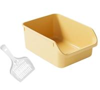 FENGJISUN Cat Litter Tray Cat Litter Box Open Prevent Sand Leakage, Durable High Side Litter Box,Secure And Odor, Removable Litter Box Kitty Litter Tray(Yellow)