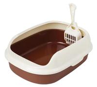 FENGJISUN Cat Litter Tray Cat Litter Box Open Top Cat Litter Box For All Kinds Of Cat Litter Portable Cat Litter Container Kitten Potty Toilet Kitty Litter Tray(Bruin)