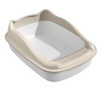 FENGJISUN Cat Litter Tray Cat Litter Box Thickened Anti-Splash Cat Litter Box Removable Litter Box Easy To Clean For Kittens To Senior Cats Kitty Litter Tray(White,34.7x48x18 cm)