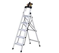 FENGJISUN Household Ladder Stepladder Aluminum Ladder With Tool Platform Folding Ladder Light Duty Step Ladders For Home And Outdoors 330lb Ladder(5 Step Ladder)