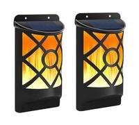 FENGJISUN Solar Light Landscape Solar Powered LED Flame Light Wall Mounted Outdoor Garden Dusk To Dawn Decoration(2 packs)