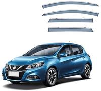 FENGJP Car Window Wind Deflectors for Nissan Pulsar Hatchback 2014-2018, Window Wind Deflector Visor Rain Smoke Guards Automotive Accessories