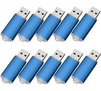 Fenglangrong 10 Pack Flash Drive 64GB USB Sticks, USB 2.0 Thumb Drives Bulk Flash Drive Pack 64GB Pendrive USB Memory Stick Zip Drive USB Sticks 10 Pack Blue
