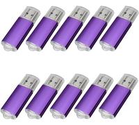 Fenglangrong 10 Pack Flash Drive 64GB USB Sticks, USB 2.0 Thumb Drives Bulk Flash Drive Pack 64GB Pendrive USB Memory Stick Zip Drive USB Sticks 10 Pack Purple