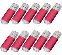 Fenglangrong 10 Pack Flash Drive 64GB USB Sticks, USB 2.0 Thumb Drives Bulk Flash Drive Pack 64GB Pendrive USB Memory Stick Zip Drive USB Sticks 10 Pack Red