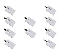 Fenglangrong 10 Pack USB Flash Drive, 8GB Credit Bank White Card Shape Flash Drive Memory Stick U Disk Thumb Gift, for Data Backup, File Transfer