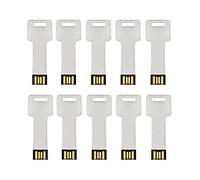 Fenglangrong 10Pack 2GB 2G USB Flash Drive Metal Key Design Metal Key Shaped Memory Stick USB 2.0 (2GB, Silver-2)