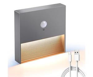 FenglinWisdom Motion Sensor Night Light, Rechargeable Motion Sensor Lights Indoor, Adjustable Brightness，3000K with Magnetic Base for Wall, Stairs, Cabinet, Hallway (1 Pack)