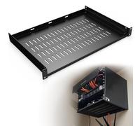 Fengone 1U Server Rack Shelf 12" (305mm) Rack Mount Shelf Network Rack Shelf Suitable for 19" Network Equipment Racks and Cabinets, Ventilated Cantilever Tray