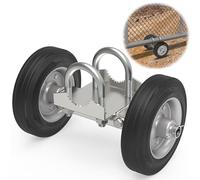 Fengone 6" Rolling Gate Wheel for Chain Link Fence Rolling Sliding Gates Heavy-Duty Steel Rolling Gate with 2 Rubber Wheels for Metal Tube Gates and Driveway Gates