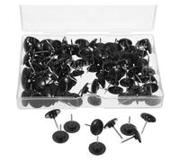 fengpeng 100pcs Plastic Thumb Tacks Clear Push Pins(Black)