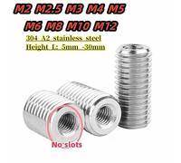 fengpeng M2 .5 M3 M4 Sleeve Conversion Nut 304 A2 Stainless Steel Internal and External Thread Adapter(12mm,M4xM8-5pcs)