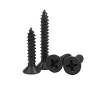 FenGQin M1 M1.2 M1.4 M1.7 M2 M2.3 M2.6 M3 M3.5 M4 M5 M6 Black 304 Stainless Steel Phillips Flat Countersunk Head Self Tapping Wood Srew(30mm,20pcs M3.5)