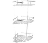 FengQingHuaGG 3 Tier Bath Corner Shelf,Non Rust Aluminum Shampoo Soap Storage Rack,Bathroom Wall Mounted Storage Basket,Shower Accessories