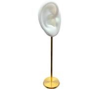 FengQingHuaGG Ear Shape Earring Display Stand,with Round Base,Silicone Body Mannequin Model Organizer,for Birthday Girls Women Wedding Decor (White Right)