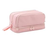 FengQingHuaGG Pencil Case, Large Capacity Expandable Pencil Case with Compartments, Stationery Organizer for School Supplies (Pink)