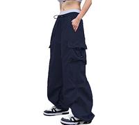 FENGQIYUNHAI Cargo Pants Women Baggy Parachute Pants Woman Mutil Pockets Loose Fit Y2K Casual Pants for Women