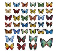 FENGQQKJ Butterflies Decorative Self-Adhesive Spring Decoration 3D Butterfly Wall Sticker Artificial Colourful Butterfly Removable Decoration Wall Sticker 6-12 cm for Room Decoration Pack of 36