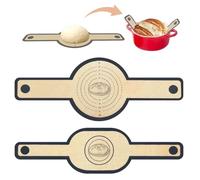 FENGQQKJ Pack of 2 Silicone Baking Mat Silicone Round Bread Baking Mat Oval Bread Sling Non-Stick Coating with Long Handle Silicone Bread Sling for Dutch Oven Kitchen