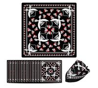 FENGQQKJ Pirat Bandana Neckuch Bandana Black Headscarf Pirate Captain Headscarf with The Skull Headband Double Sided Motif Pirate Handkerchief for Party Pirate Topic 15 Pieces