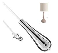 FENGRUI 1 Pcs Bathroom Pull Cord Handle Teardrop Chrome Pull String Switch,1.5m White Nylon Extension Replacement Pull Cord Light for Bathroom Toilet Light Ceiling Lights Fan Switch